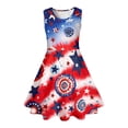 thumbnail image 3 of 2026 New Girls 4th of July Dress Sleeveless American Flag Tulle Dresses for USA Dresses Independence Day Outfit(Red,13-14 Years), 3 of 3