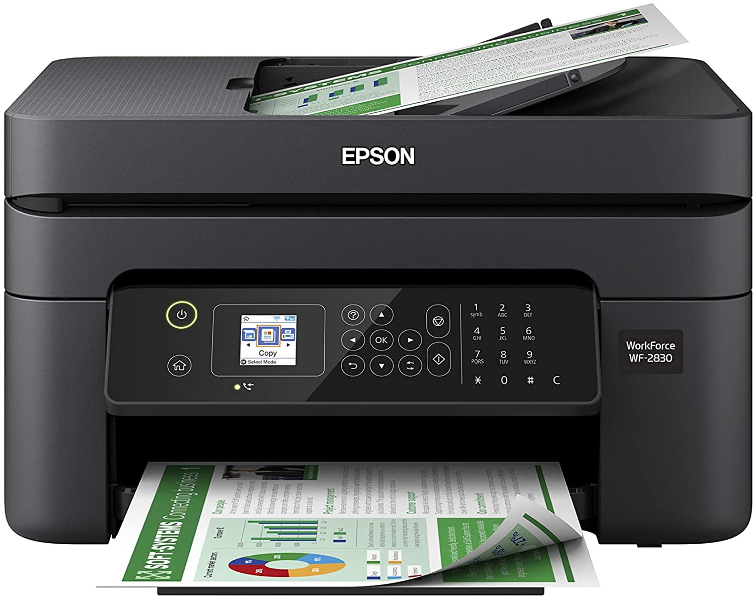 Epson Workforce WF 2830 All in One Wireless Color Printer With Scanner 
