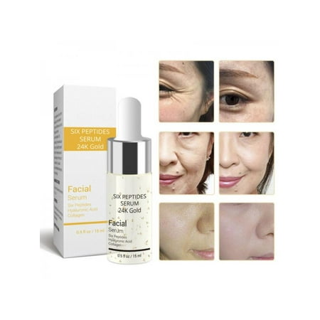 VICOODA 24K Gold Facial Essence Six Peptides Hyaluronic Repair Whitening Acid Anti-wrinkle Anti-aging Moisturizing Serum Skin (Best Skin Whitening Treatment In India)