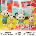 thumbnail image 2 of Honey Bee Acres The McScampers Rabbit Family, 4 Mini Flocked Doll Play Figures, Bunny Collectibles, Pretend Play Toys for Kids, Valentines, Easter Basket, Birthday Gift for Girls 3+, 2 of 5