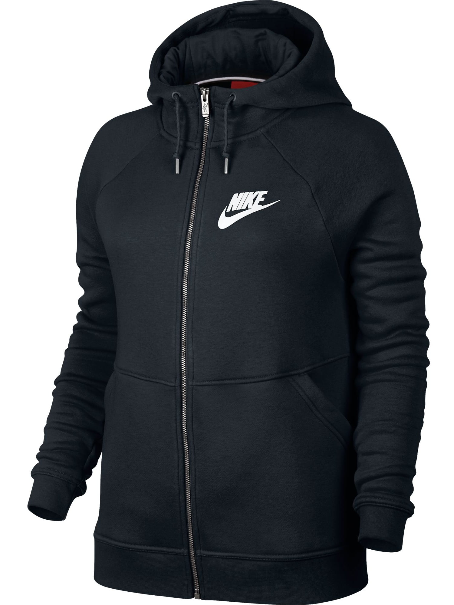 Nike Sportswear Rally Fleece Full Zip Women's Hoodie Black/White 803601 ...