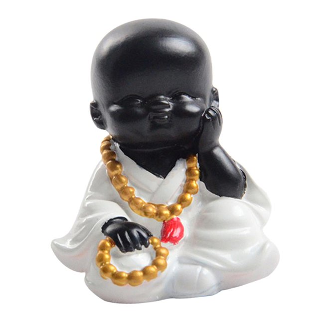 Adornos de muñeca de monje budista sin escuchar/ver/ Monje Riendo Zulema Escultura de Buda de resina