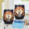 thumbnail image 4 of Mummy Boston Terrier Happy Halloween with Pumpkins Bats Spooky Fun 12oz Stainless Steel Wine Tumbler Insulated Cup with Lid Gentleman Dog Lover Gifts - 00019, 4 of 5