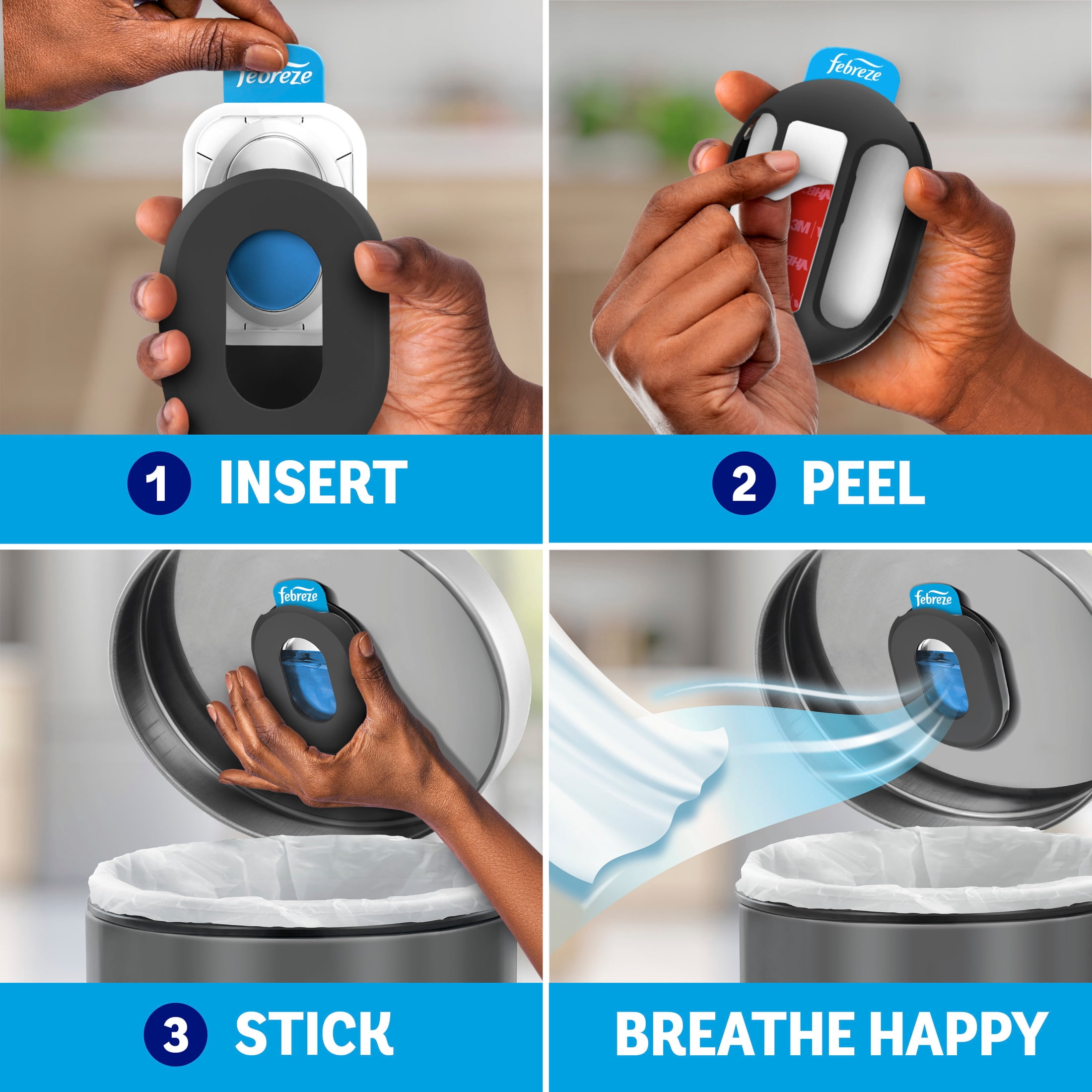 Febreze Trash Odor Fighter, Linen & Sky Scent, 1 Holder + 1 Refill