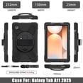 thumbnail image 5 of For Samsung Galaxy Tab A11 2025/Tab A9 2023 Case 8.7 inch (SM-X133/X135/ SM-X110/X115), 360 Hand Strap, Shoulder Strap, Kickstand, Rugged Drop Protection, Black, 5 of 6