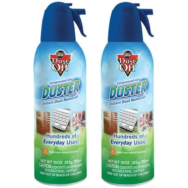 Dust-Off® Model FLCNRET10522 Compressed Gas Duster, 2 Pack, 10oz, 8.5" H, 3" W