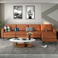 thumbnail image 2 of Costway Modular L-shaped Sectional Sofa w/ Reversible Chaise & 4 USB Ports Orange, 2 of 11