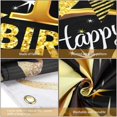 thumbnail image 4 of 18 Decoraciones de Fiesta en Oro Negro, Pancartas de Feliz Cumpleaños Cartel de Porche de Fiesta Pancarta Decoración de Fiesta Pancartas Colgantes para el Hogar Exterior Pared Fiesta Apartamento, 4 of 5