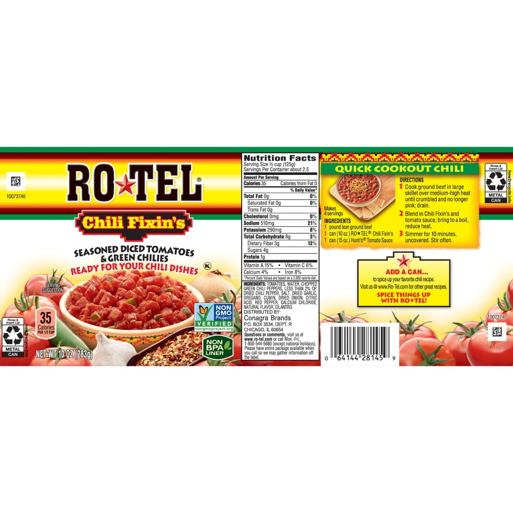 Rotel Chili Fixins Nutrition Facts Besto Blog