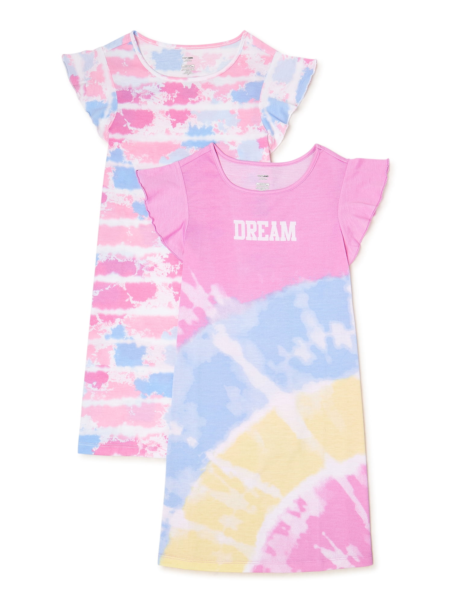 Rene Rofe Girls' Pajamas Short Sleeve Sleep Shirt Nightgown 4 Pack 