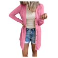thumbnail image 4 of Womens Color Long Sleeve Open Front Cardigan Blouse Lightweight Coat, 4 of 6