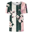 thumbnail image 4 of DeHolifer Womens Tops Summer Cap Sleeve Pleated Crewneck T-Shirts Loose Dressy Casual Basic Tees Trendy Outfits Army Green 3XL, 4 of 5