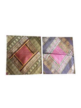 Mogul Bohemian Decor Toss Pillow Shams Vintage Silk Sari Border Patchwork Cushion Covers