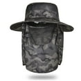 thumbnail image 2 of Sun Hats for Men, Adjustable Camouflage Camping Hat with Face Cover/Neck Flap, Sun-Proof Quick-Drying Mesh, Summer Adjustable Folding Packable Baseball Cap, Khaki, 2 of 7