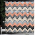 thumbnail image 3 of Ambesonne Chevron Shower Curtain, Zigzag Rustic Lines Pattern, 69"Wx70"L, Dark Peach, 3 of 4