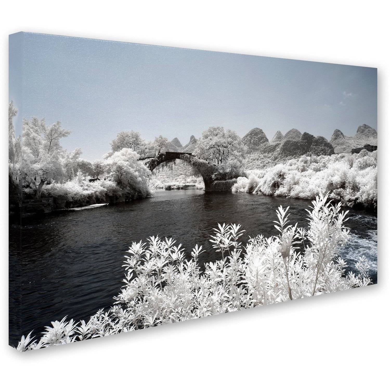 Trademark Fine Art "White Bridge" Canvas Art by Philippe Hugonnard