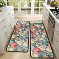 thumbnail image 4 of Kitchen Rugs Sets Of 2,Pioneer Flower Floral Print Pattern Anti Fatigue Kitchen Mat Rugs Non Slip Washable,Decorative Kitchen Floor Mats for Kitchen,Sink,Laundry,17"x47"+17"x47", 4 of 5