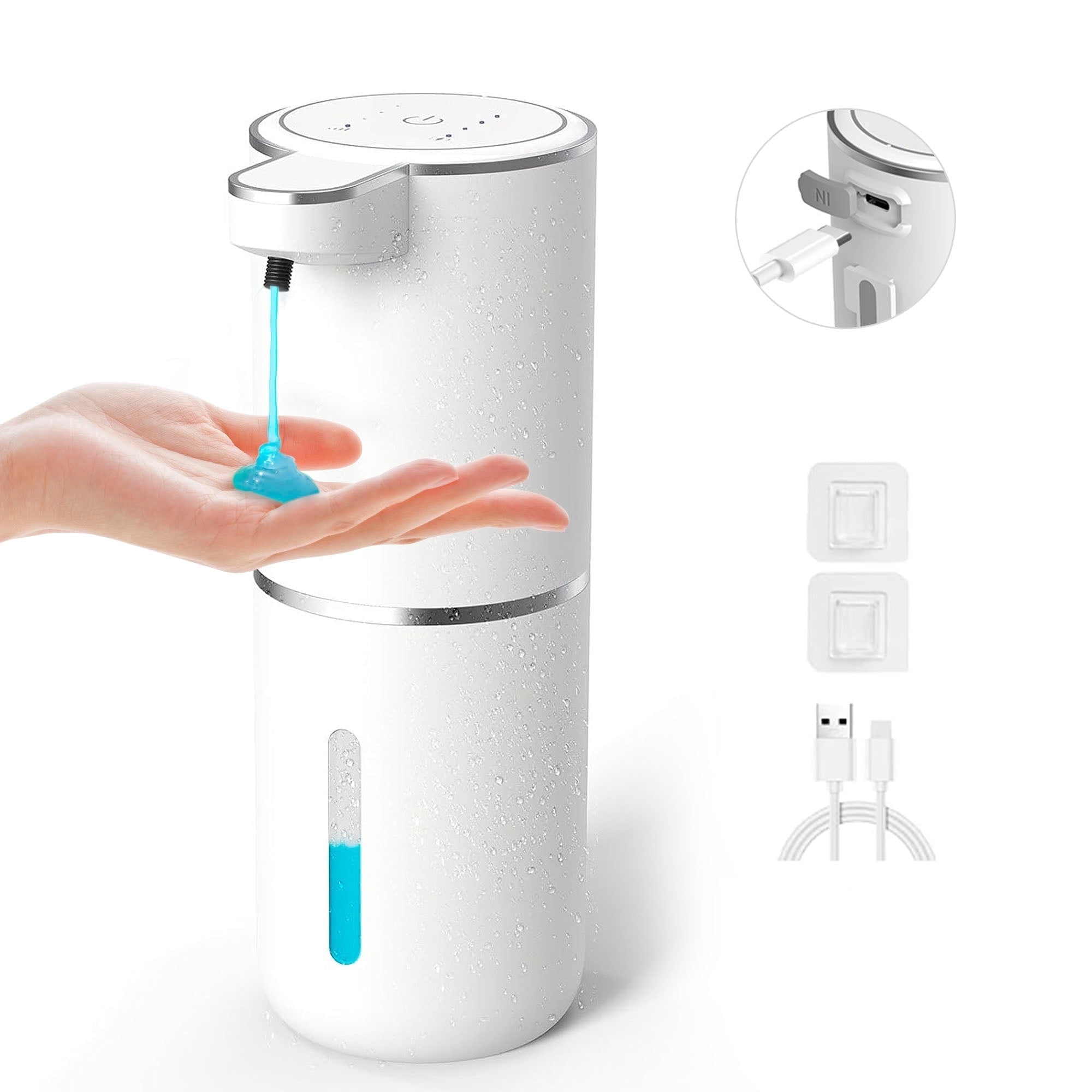 ALLJOY Automatic Liquid Soap Dispenser 12.8oz/380ML Electric Freestanding Touchless Soap Dispenser for Kitchen Bathroom USB Rechargeable Hand & Dish Soap Dispenser