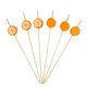 thumbnail image 1 of 100 piezas de palillos de bambú para frutas, palillos de cóctel elegantes, palillos de dientes para aperitivos, color naranja, 1 of 2