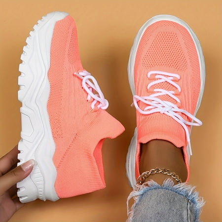 

DONGGTGDZ Breathable Women‘s Lightweight Platform Sneakers Casual Lace Up Low Top Running Shoes for Outdoor Activities
