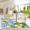 thumbnail image 5 of Yayeee Dish Drying Mat for Kitchen Counter 18"x24" Microfiber Absorbent Pad, Green Lemon Plaid, 5 of 7