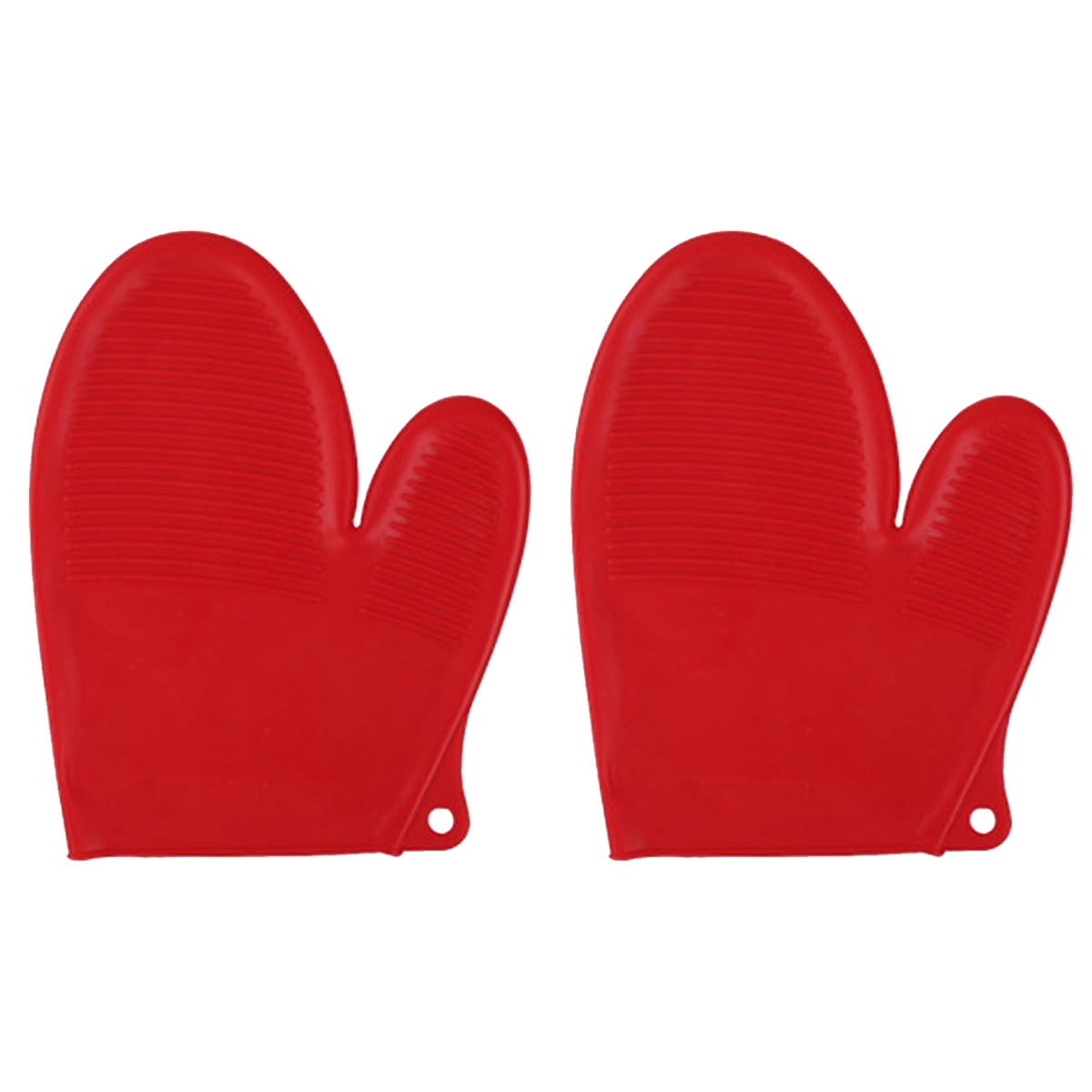 2Pcs Silicone Mitts Heat Resistant AntiScald AntiSkid Kitchen Use