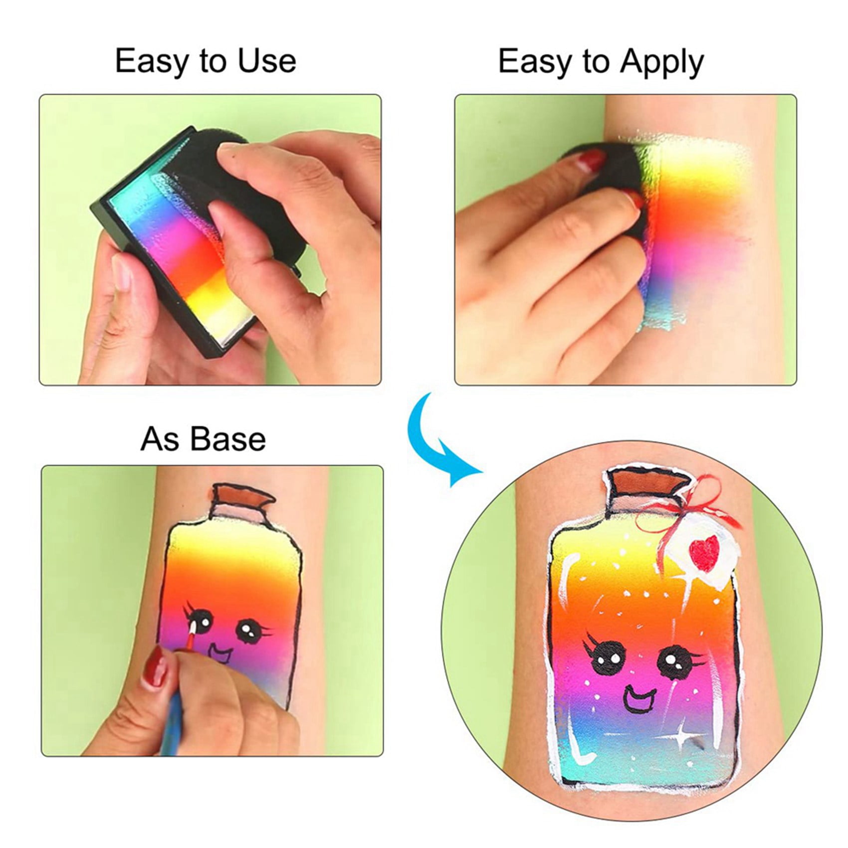 Éponges De Peinture Pour Visage - Lot De 20 éponges Noires Haute Densité - Pour Maquillage Artistique, Halloween, Noël - Lavables Et Réutilisables