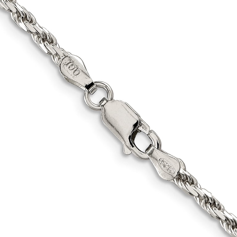 Sterling Silver 2.5mm Diamond-Cut Rope Chain (26 X 2.5) Made In