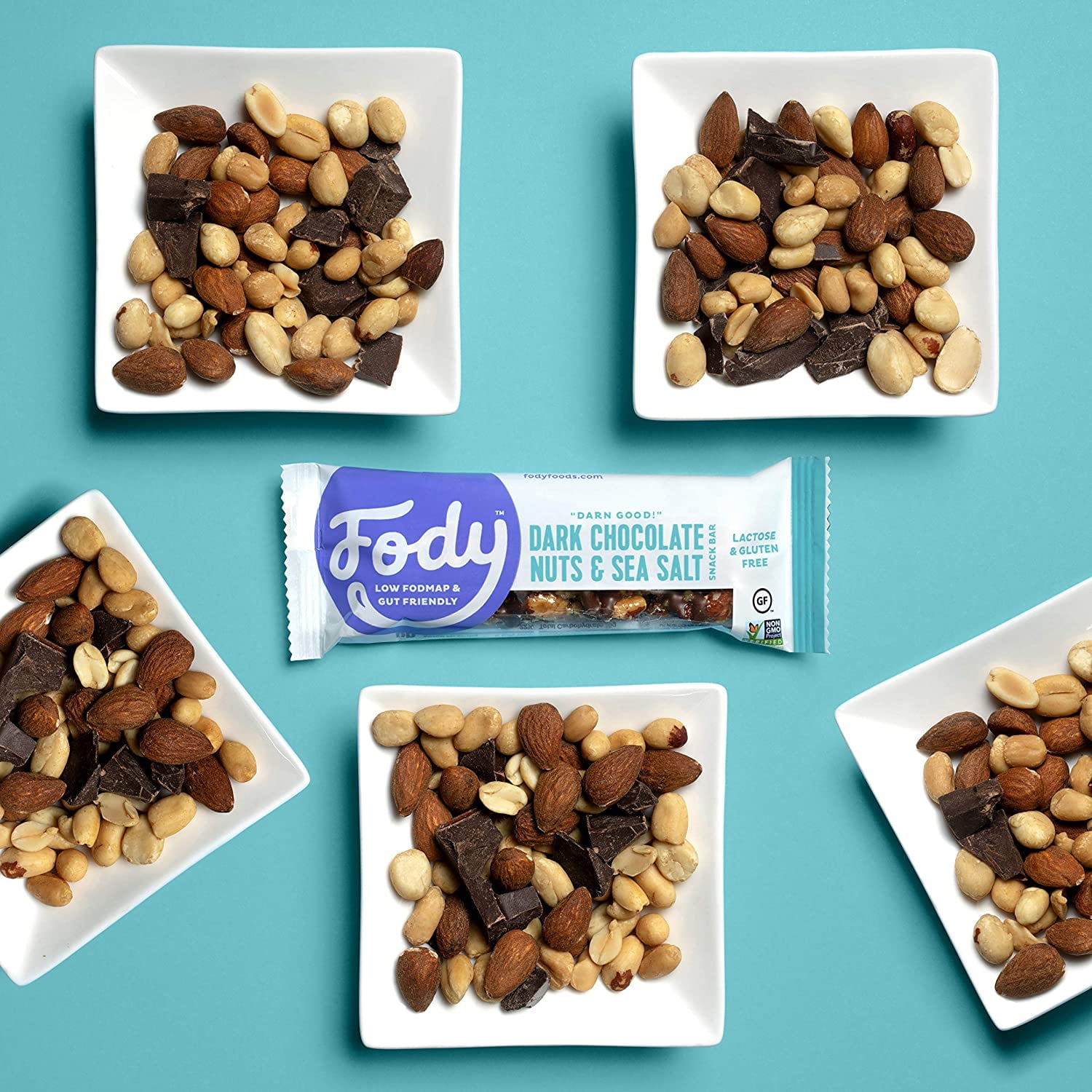 Pack of 12, Fody Dark Chocolate Nuts & Sea Salt Bar, 1.41 oz