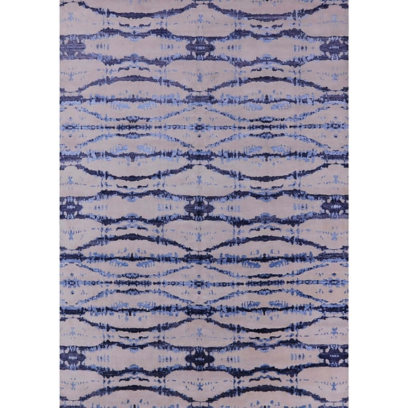 Ahgly Company Indoor Rectangle Mid-Century Modern Lilac Purple Oriental Area Rugs, 7' x 10'