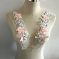 thumbnail image 3 of GENEMA Lace Applique 3D Beaded Embroidered Floral Trim Patches Great for DIY Neckline, 3 of 14