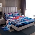 thumbnail image 1 of Howling Wolf Fitted Sheet Set Queen Size 4 Pcs,Snow Wolves Family Bed Sheet Set for Bedroom Decor,Wild Animals Snow Mountain Bedding Set with 1 Flat Sheet 2 Pillowcases, 1 of 6