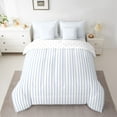 thumbnail image 2 of jejeloiu Stripes Lines Geometric 7-Piece Twin Bedding Sets,Modern Abstract Art Bedding Comforter Set,Blue White Sheet Sets For Adults,Ultra Soft Home Decor Reversible, 2 of 8