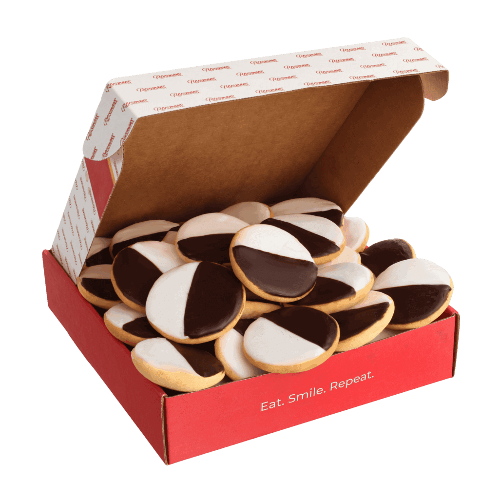 Reisman’s Black & White Dairy-Free Chocolate and Vanilla Cookies Gift Box, 18-Pack