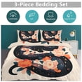 thumbnail image 5 of 3 Pcs Soft Bedding Set, Includes 1 Duvet Cover with Zipper And 2 Pillow,Shams Flower Entwined Snake Full(79"×90"), 5 of 8