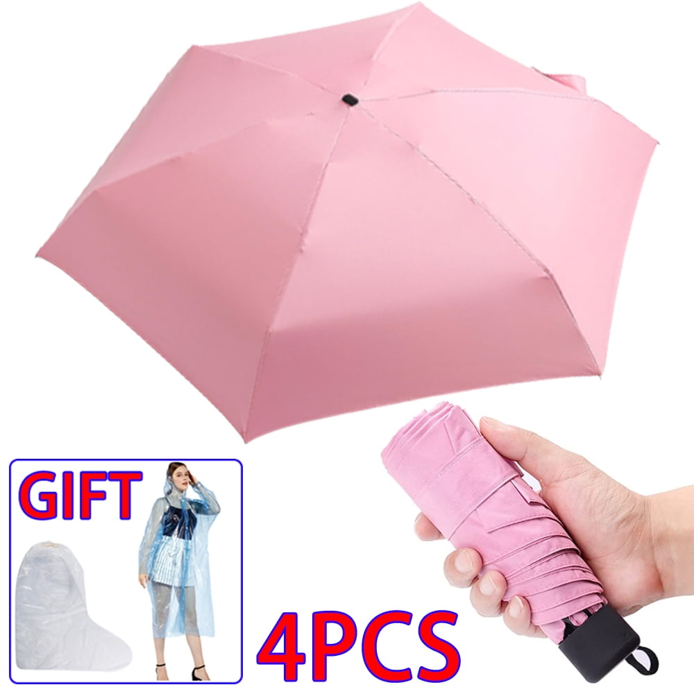 Kcysta 2pcs Mini Travel Umbrella for Sun and Rain, Small Compact