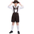 thumbnail image 3 of Kiijoy Big Boys Oktoberfest Long Sleeve Shirt Suspender Shorts with Hat 3Pcs Set, 3 of 8