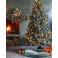 thumbnail image 3 of Dark Green Ombre Christmas Tree Skirt 36 Inches Large Christmas Skirt Tree, Modern Geometric Moire Abstract Art Tree Skirt Christmas Decorations for Fireplace Party Holidays Indoor Outdoor, 3 of 7