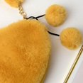 thumbnail image 4 of Bolso de mano de piel sintética con asa superior, suave, informal, con forma de corazón, para mujer Amarillo, 4 of 5