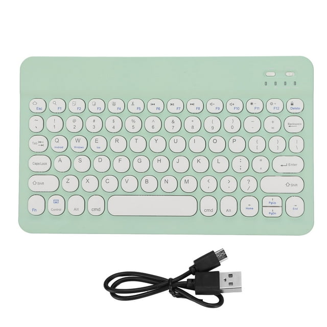 Teclado inalámbrico con conexión estable para teléfono móvil, tableta, portátil, accesorios para iOS, Android y Windows. Verde.