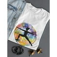 thumbnail image 3 of Warrior Yoga Pose On A Galaxy T-Shirt Women -Image by Shutterstock, Female x-Large, 3 of 4