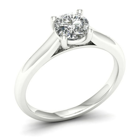 Imperial 1/10ct TDW Diamond 10K White Gold Solitaire Engagement Ring