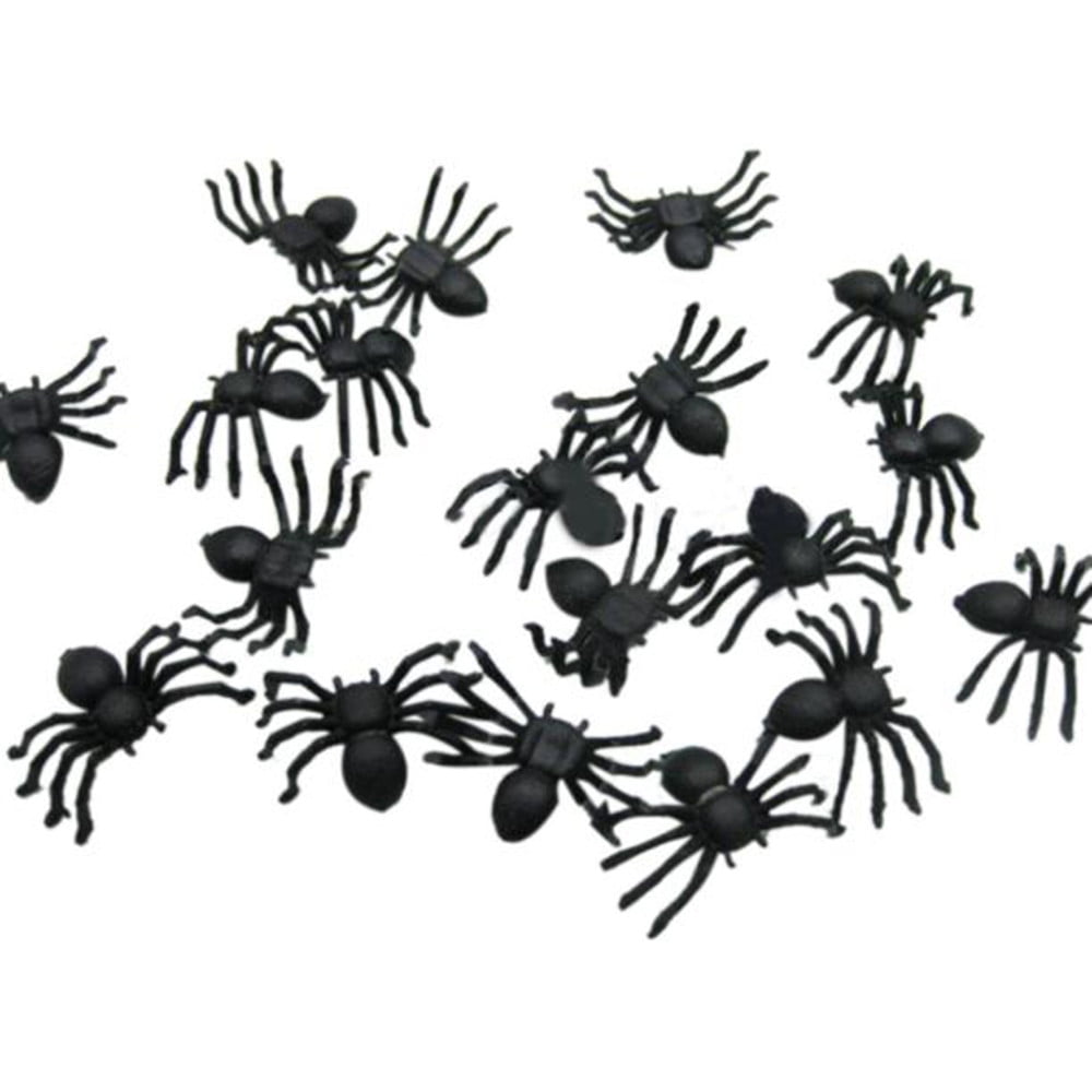 plastic black spiders