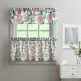 thumbnail image 2 of Pioneer Kitchen Curtains and Valance Set 24 Inch Tier Hand Drawn Roses Curtains Small Drapes for Cafe Living Room Bathroom Farmhouse 3 Pieces Set Rod Pocket, 2 of 6