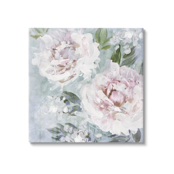 Delicate Pink Flowers Close Up Botanical & Floral Graphic Art Gallery Wrapped Canvas Print Wall Art