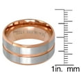 thumbnail image 3 of Men's Two Tone Stainless Steel Ring with 18K Rose Gold Plated Satin Finish, 3 of 3