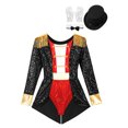 thumbnail image 5 of iiniim Women's Ringmaster Circus Ring Leader Outfit Master Lion Tamer Fancy Dress Bodysuit Black XL, 5 of 7