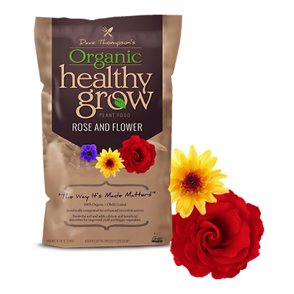 Organic Healthy Grow Rose and Flower Garden Plant Food Fertilizer, 4-3-2, 3 lb Bag