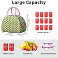 thumbnail image 3 of Geometric Plaid Lunch Tote – Abstract and Moroccan-Inspired Checkered Pattern, Insulated and Reusable Lunch Box with Fashionable Flair, 3 of 6