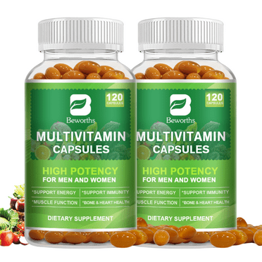 (2 PACK) Beworths Multivitamin Capsules, with Vitamins & Minerals, Support Overall Health, 240 Capsules